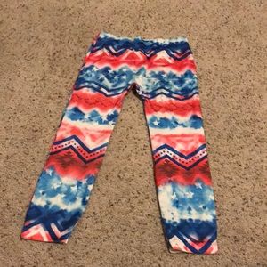 red, white & blue leggings